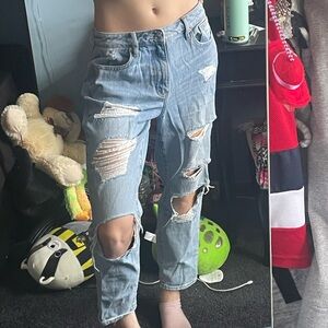 Distressed Light Blue Women's Jeans